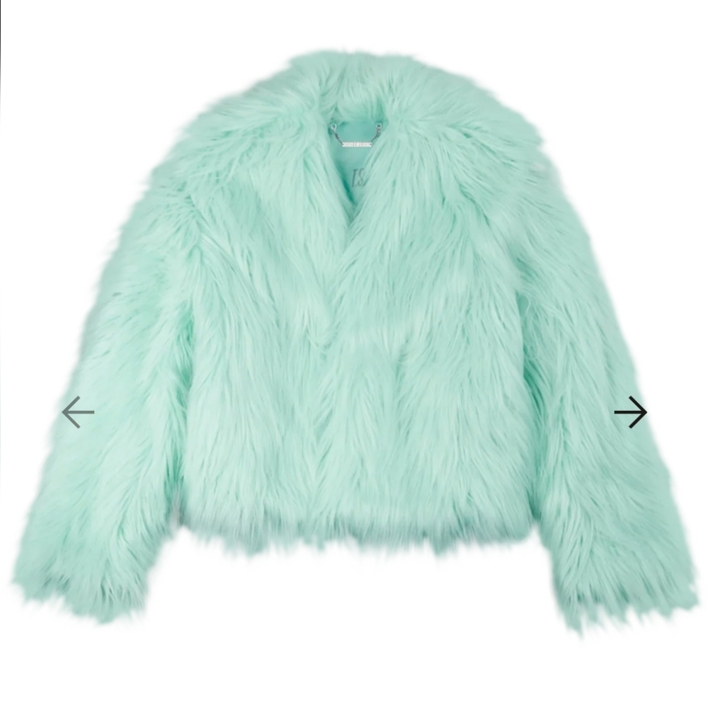 Taylor Swift The Life of a Showgirl Mint Faux Fur Coat Size Medium Large